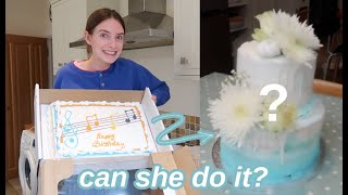 attempting to turn a £15 supermarket cake in to a wedding cake