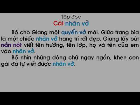 Tập đọc 1 - Tuần 25: Cái nhãn vở