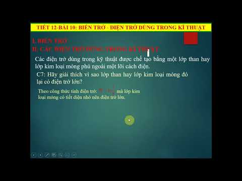 Biến trở. điện trở trong kỹ thuật.