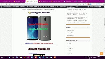 Symphony V150 FRP Bypass Reset File 16MB Only Without Box No Risk