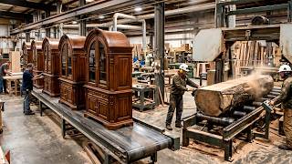 Inside the High-Tech Wood Factory: Massive Timber Milling & Automated Woodworking Process