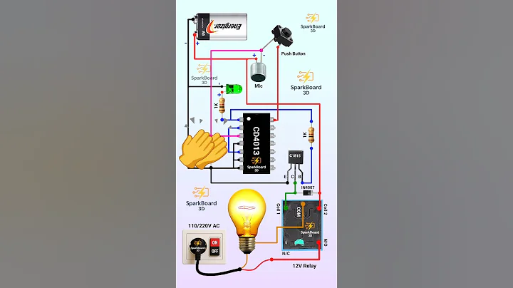 2 in 1 circuit | Clap switch circuit | Latch switch circuit | Sound sensitive ON OFF switch