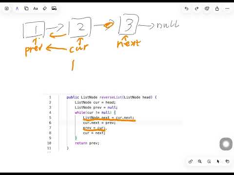 Reverse a Linked List (Iterative) — Java Code + Whiteboard Walkthrough