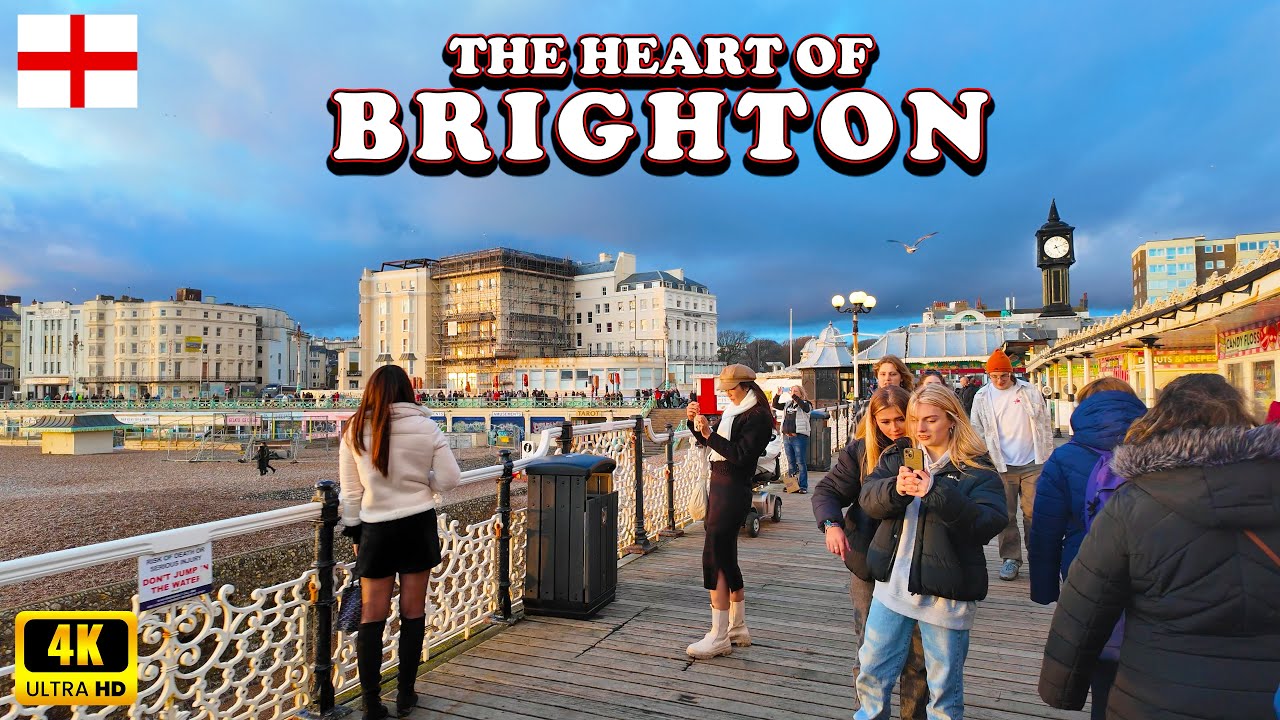 Brighton City Centre and Beach 4K Walking Tour 🇬🇧