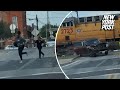 Dramatic shows texas family barely escape before train barrels into suv  new york post