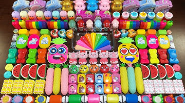 PINEAPPLE ! SPECIAL SATISFYING WITH CLAY PIPING BAGS ! Mixing Random Things Into Slime #3498