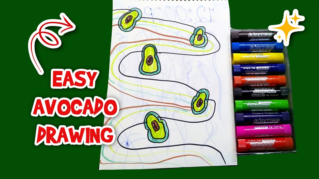 How to draw Avocado 🥑 || Easy Drawings for Kids