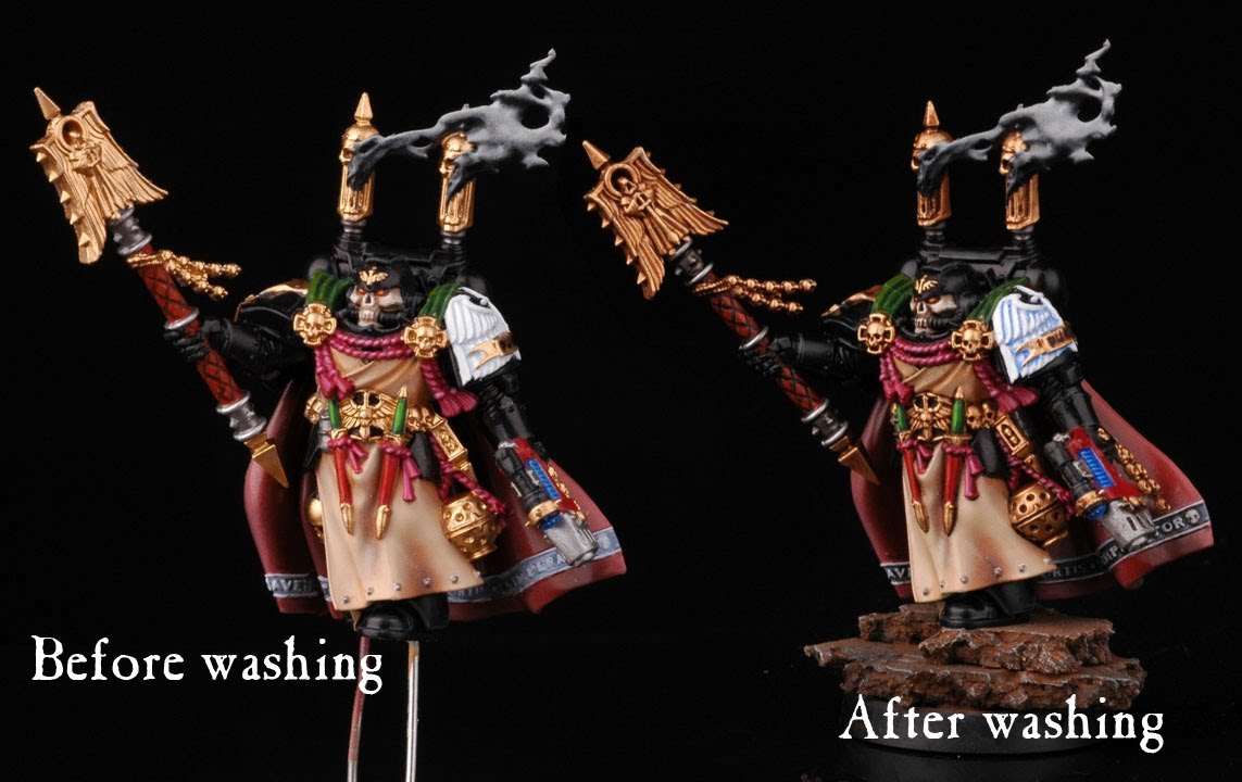 How to make and use oil wash? Warhammer 40k painting miniatures tutorial buypainted