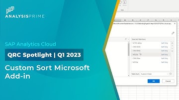 QRC Q1 2023 | Custom Sorting in SAP Analytics Cloud Add-in