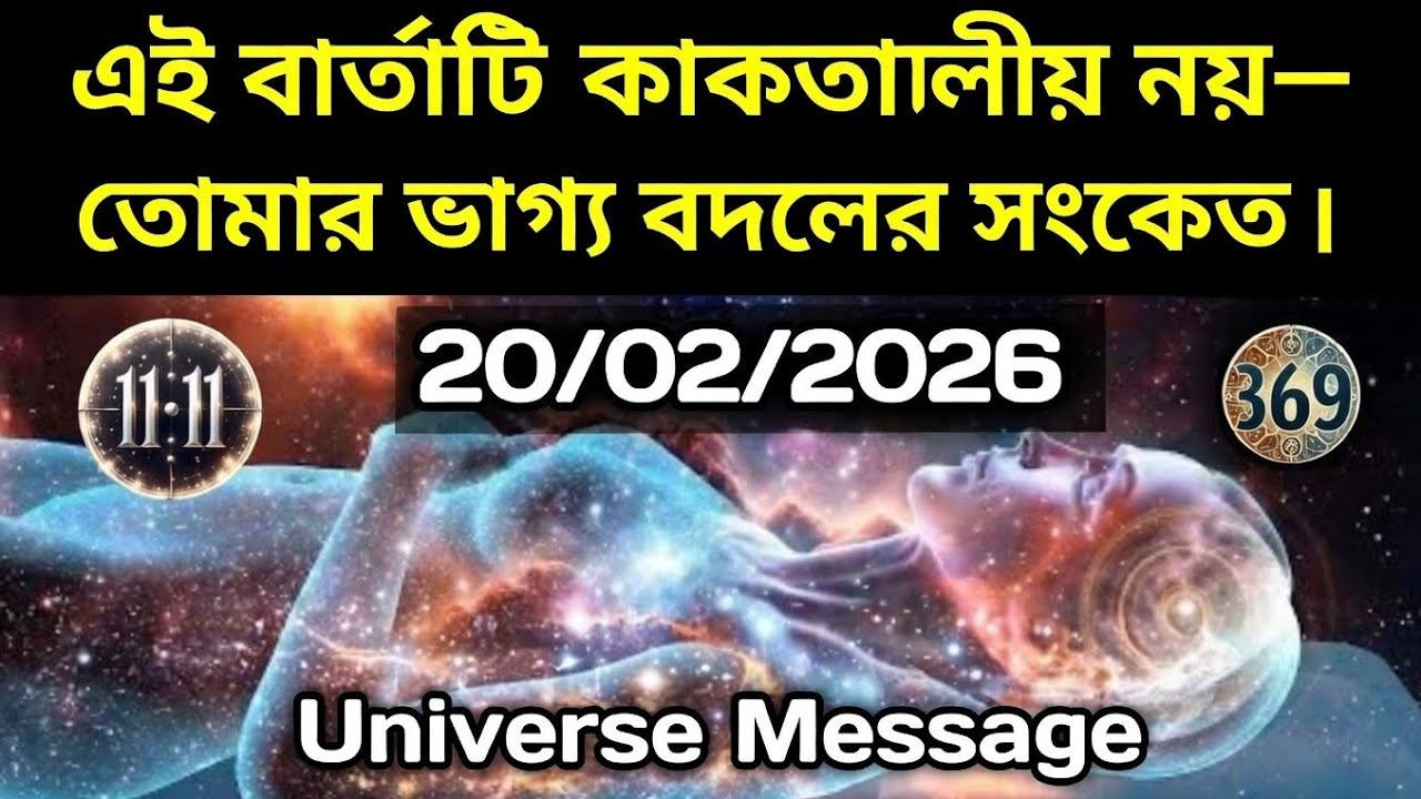 ২০ ফেব্রুয়ারি মহাবিশ্ব বার্তা।এই বার্তাটি কাকতালীয় নয়—তোমার ভাগ্য বদলের সংকেত....!#angel