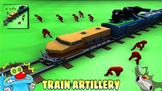 Oggy And Jack Playing Train Artillery Game | With Bob And Shinchan | Oggy Game screenshot 2
