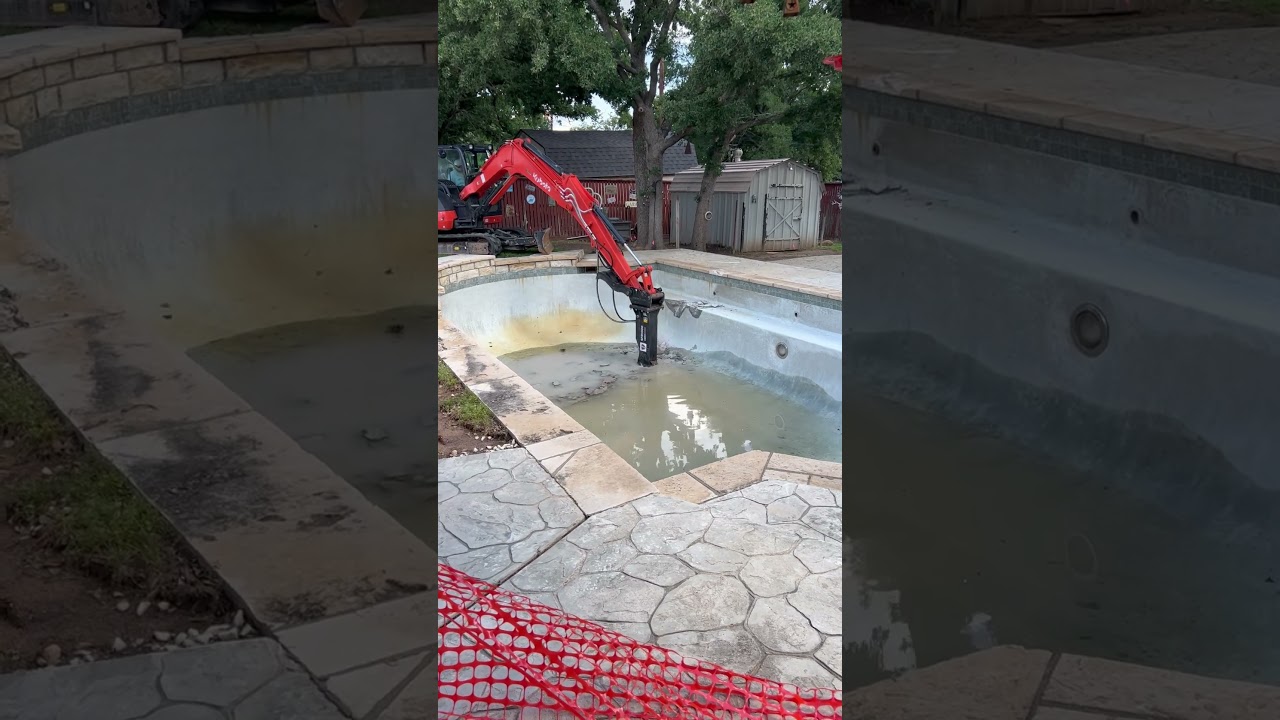Swimming pool removal- day one. 