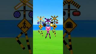OMG! Railway Crossing Fell Down! 🚧💦💥 #shorts #animation #funny