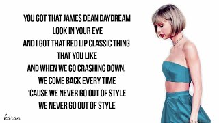 Taylor Swift - Style (Lyrics)