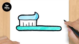 #209 How to Draw a Toothbrush - Easy Drawing Tutorial