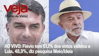 AO VIVO: Flávio tem 51,1% dos votos válidos e Lula 48,9%, diz pesquisa Meio/Ideia (21/10/2026)