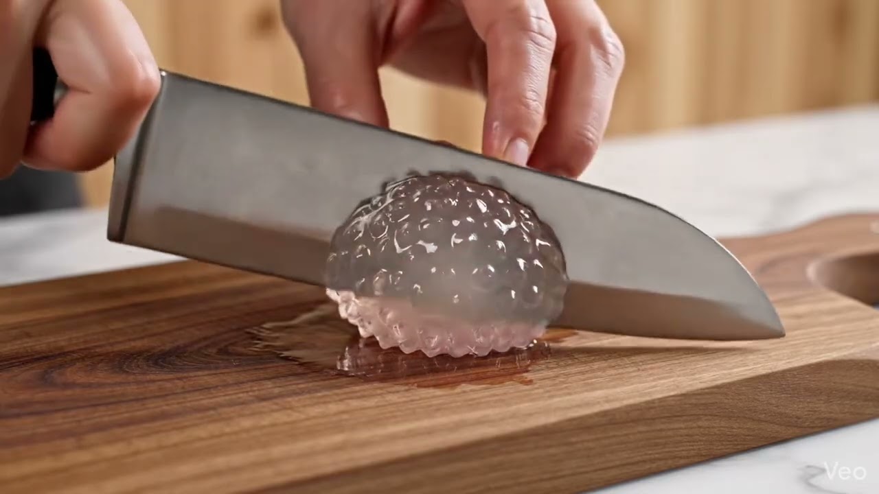 Ai jelly glass lychee cutting 