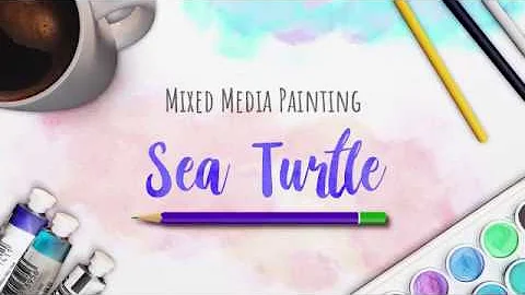 Mixed Media Sea Turtle Painting | Art by Amanda Hi...