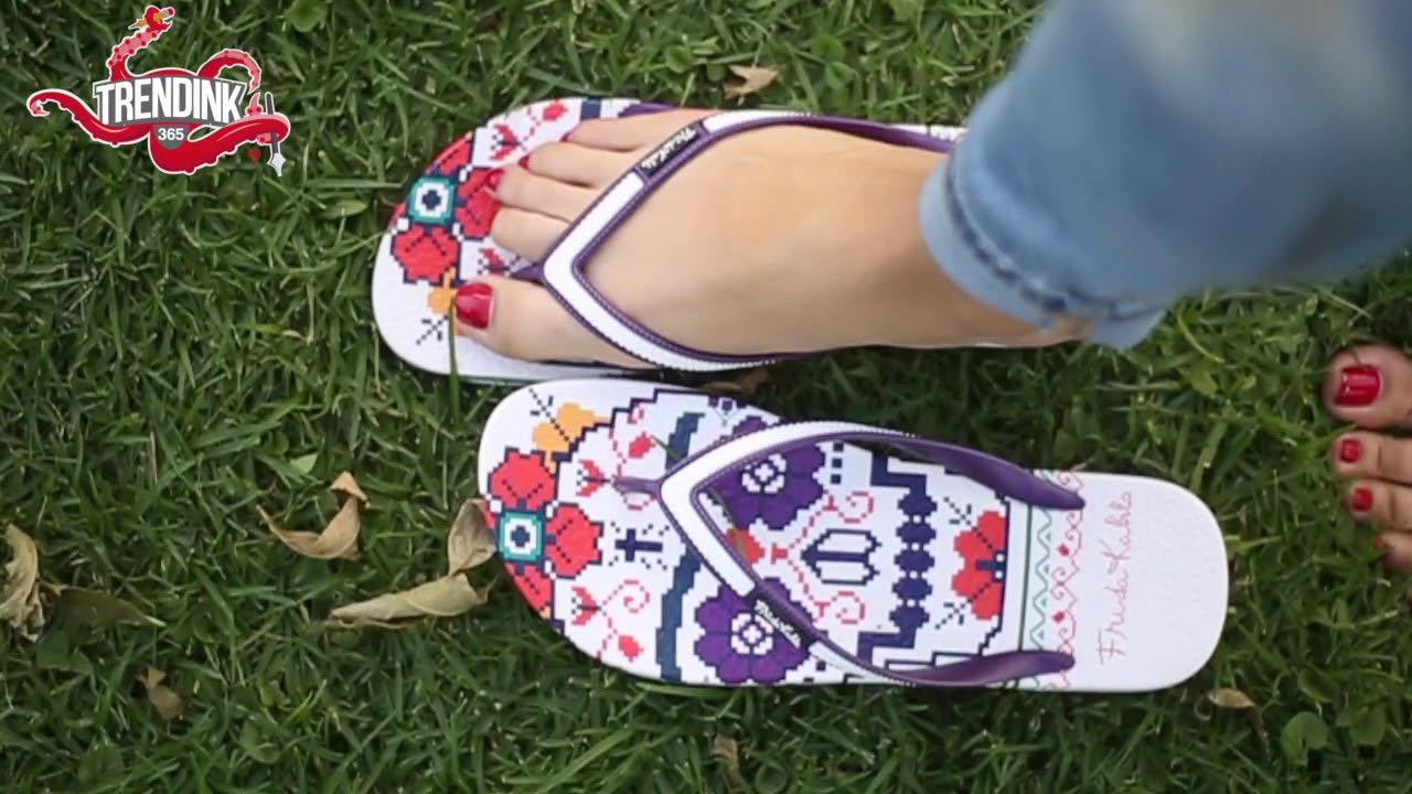 Sandalias Con Diseño De Frida Kahlo Fc-3064 - YouTube
