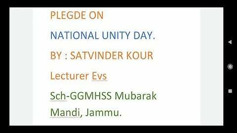 Pledge on national unity day of India