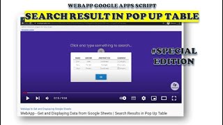 Get and Displaying Data from Google Sheets | Search Results in Pop Up Table (Special for Member)