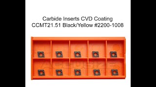 Accusize Tools - 10 Pcs/Box Carbide Inserts CVD Coating CCMT21.51 Black/Yellow, 2200-1008
