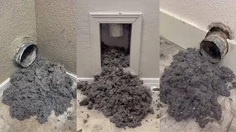 Oddly Satisfying ASMR Dryer Vent Cleaning/Unclogging #1 Lint is a Fire Hazard!