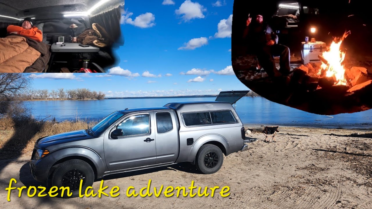 Dispersed Truck Camping Solo at a Frozen Lake with Campfire Steak and the True Definition of 67