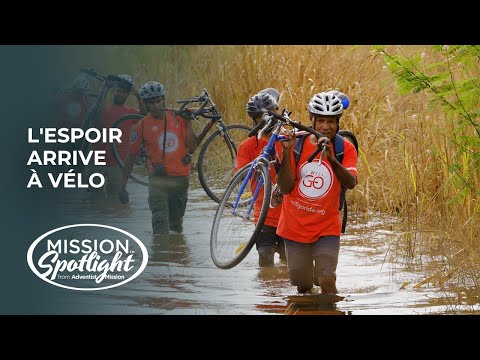 Hope arrives by bicycle