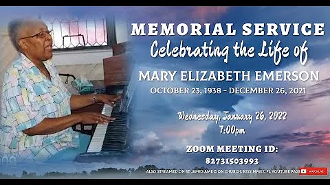 The Memorial Service of Mrs. Mary Emerson