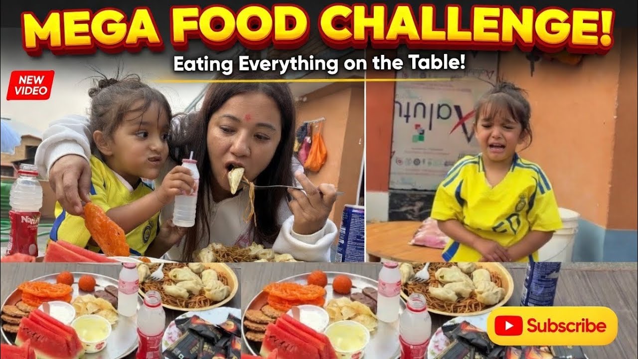Aama Vs Xori// Runche Xorile hasayera hairaan//Food Challege