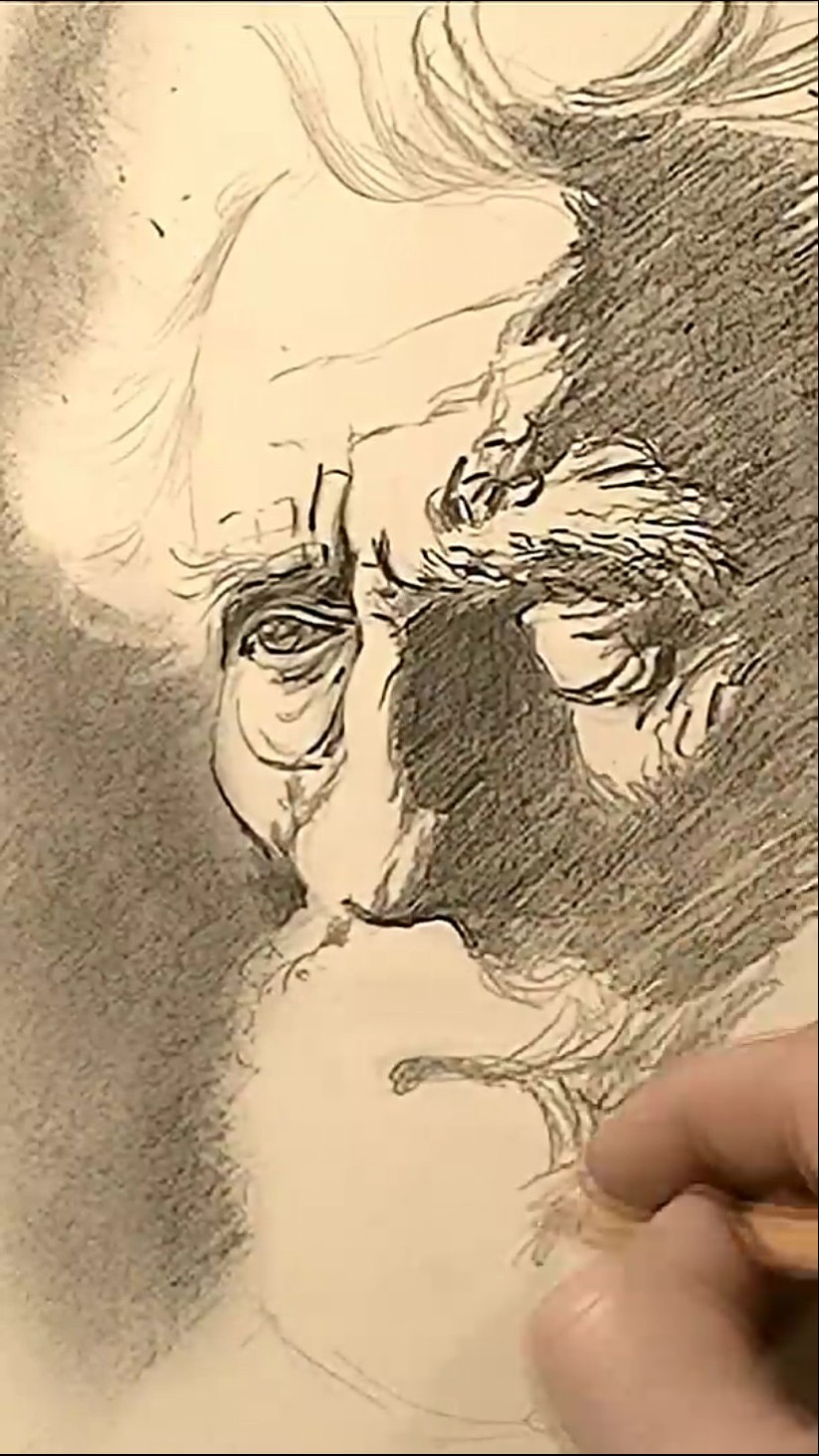 Old man pencil art - YouTube