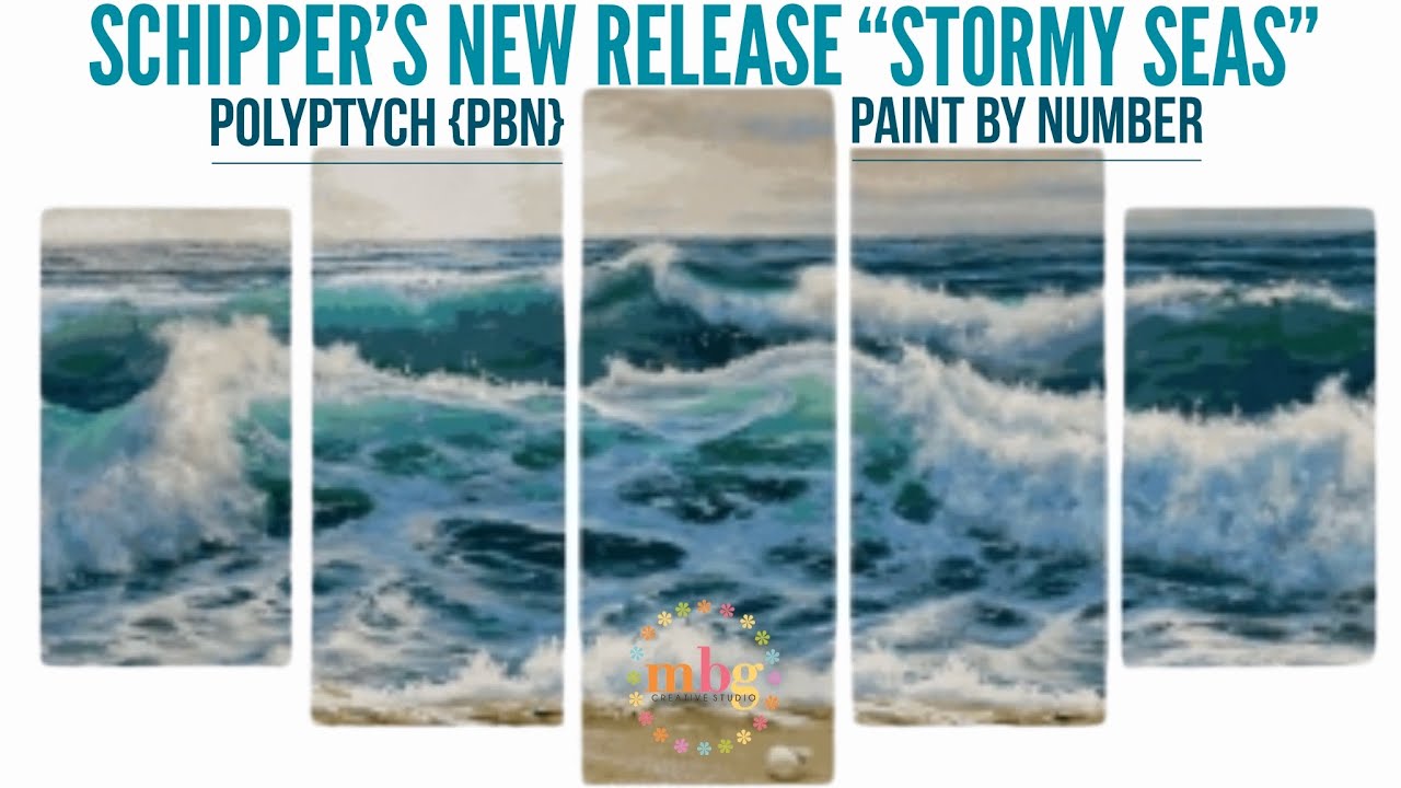 Schipper Sunday  “Stormy Seas” Polyptych Paint by Number PBN Kit