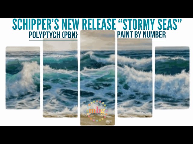 Schipper Sunday  “Stormy Seas” Polyptych Paint by Number PBN Kit New  Release Unboxing Swatch Mel B 