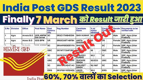 India Post GDS Result 2023 Kaise Check Kare ? Gramin Dak Sevak Result 2023 Kaise Dekhe ? Merit List