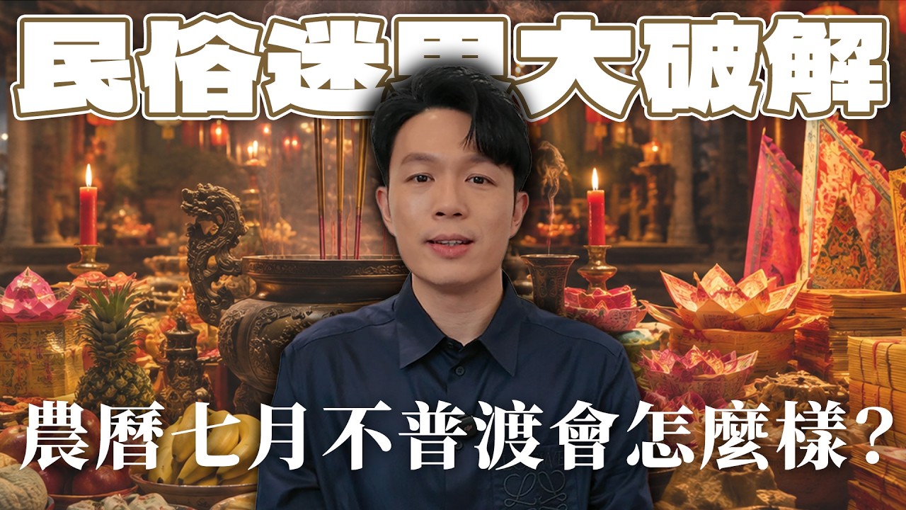 【台灣民俗迷思大破解】農曆七月不普渡會怎麼樣?鬼月反而適合累積福報?!多數人都不知道!中元普渡千萬別「少祭拜了祂」!|湯鎮瑋老師 縮圖