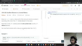 378. Kth Smallest Element in a Sorted Matrix | | Medium Problem | | Leetcode Solution