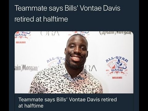 Bills' Vontae Davis retires at halftime of Sunday's loss to the Chargers