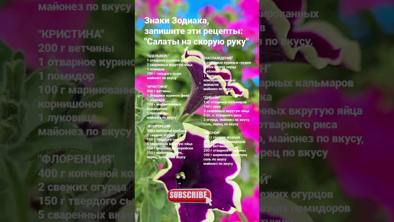 Знаки Зодиака,  запишите эти рецепты: "Салаты на скорую руку" / 5996