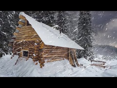 Bau einer Kleinen Blockhütte aus todholz komplett in 120 min | Working OFF GRID