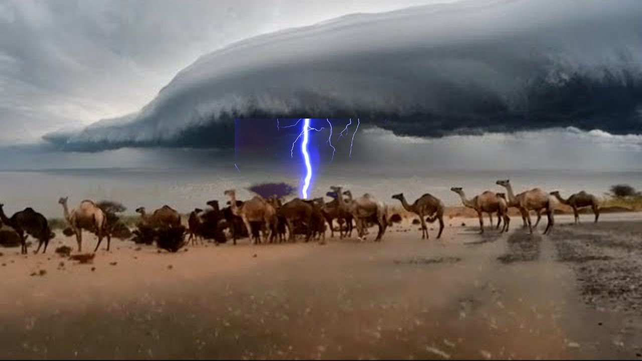 Scary Dark Clouds and A Terrible Hail and Flash Floods Hits Saudi Arabia, Abha