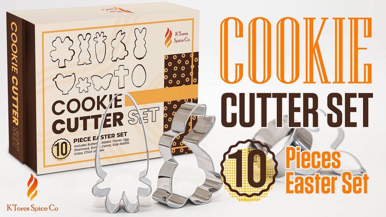 Easter Cookie Cutter Set - 10-Pieces Stainless Steel Cookie Cutters