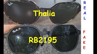 Ray Ban Thalia sunglasses real vs fake. How to spot fake RB2195 Thalia hexagon sunglasses