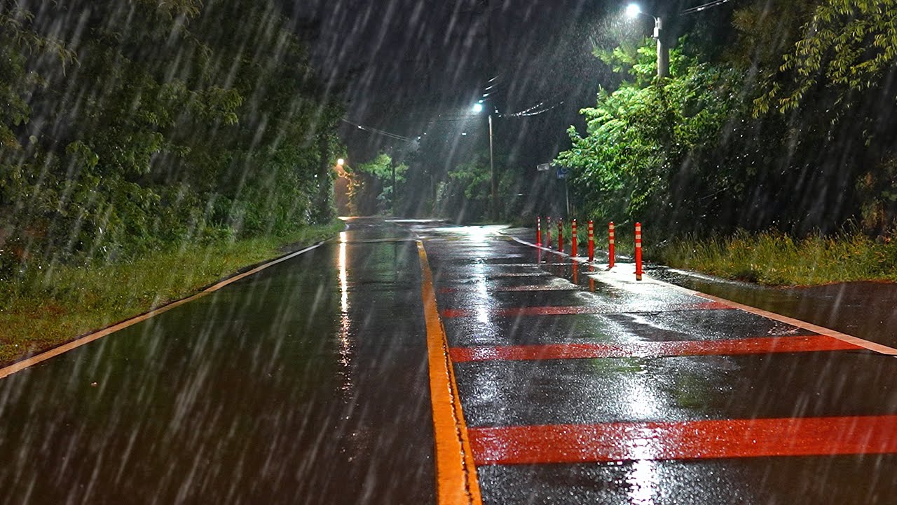 Sound of Rain falling on the road at dawn | For Sleeping, Natural White noise to end Insomnia