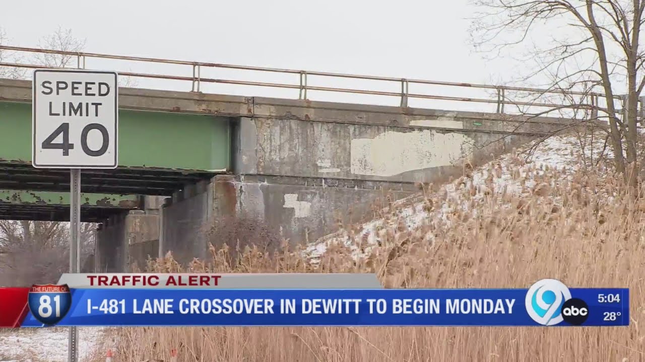 I-481 lane crossover in DeWitt