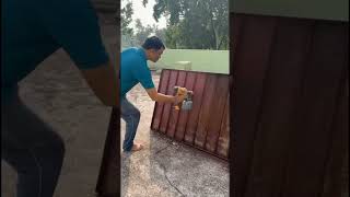 How to paint an old tin with the help of spray machine