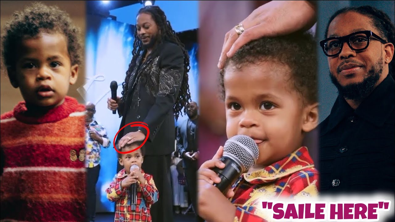 Ах, как мило‼️ Момент, когда сын пророка Лови Элиаса, Сайл, говорил в микрофон своего отца в церкви.