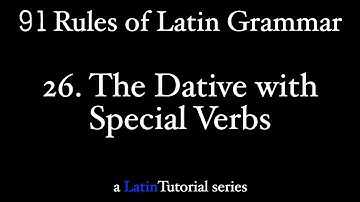 Rule 26: Dative with Special Verbs