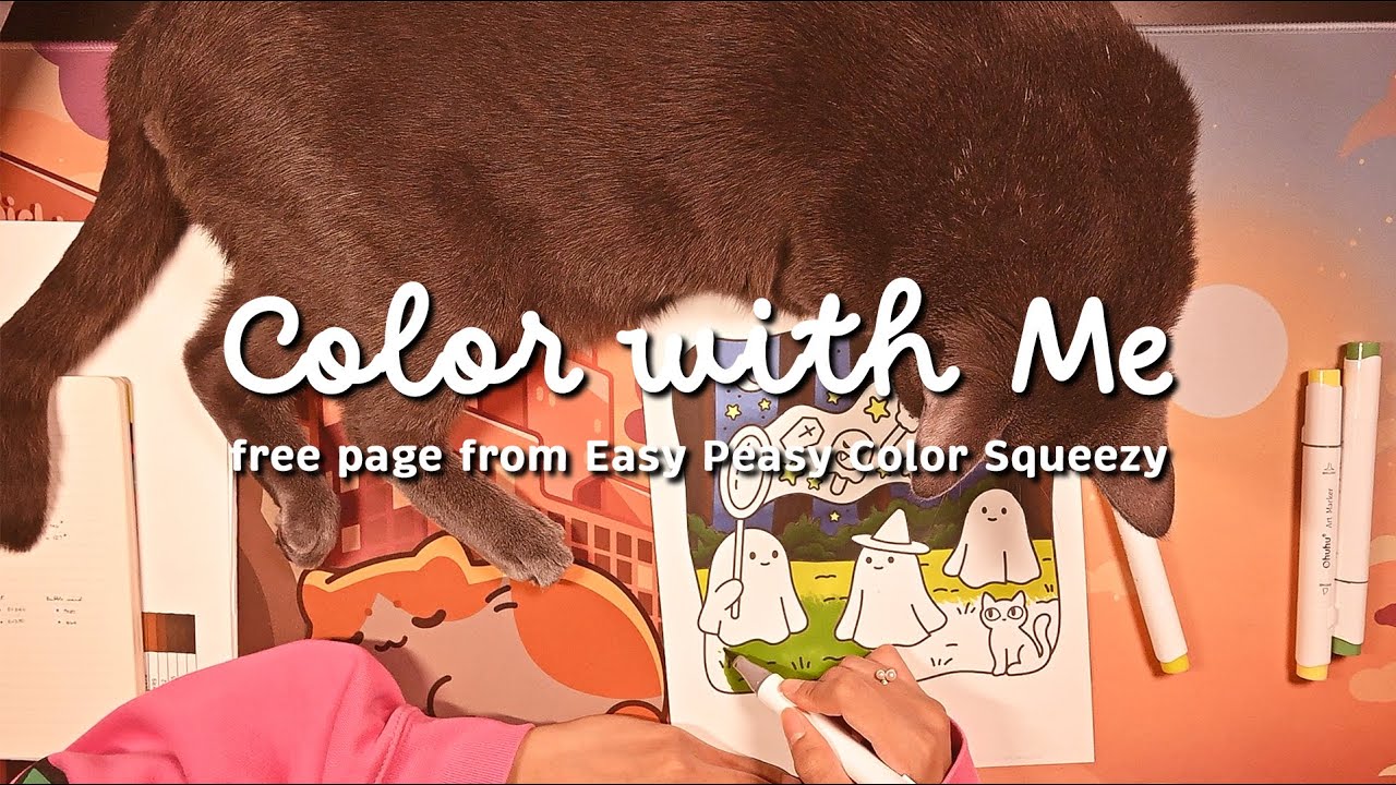 COLOR WITH ME | Forest Ghosts | free page from Easy Peasy Color Squeezy