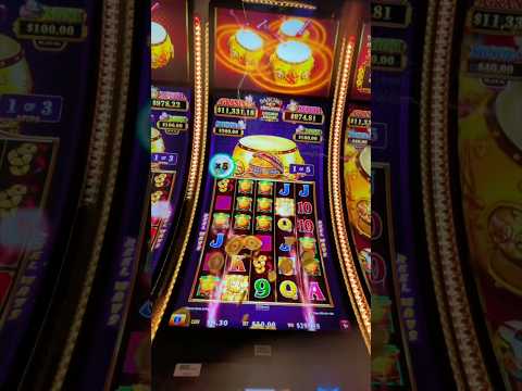 $10 Bet Bonus On Dancing Drums Golden Drums! Huge Win!